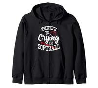 Theres No Crying in Camicia da Softball Felpa con Cappuccio