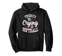 Theres No Crying in Camicia da Softball Felpa con Cappuccio