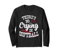 Theres No Crying in Camicia da Softball Maglia a Manica