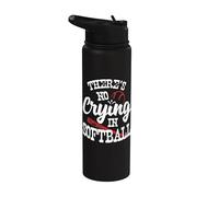 Theres No Crying in camicia da softball Stainless Steel Insulated Water Bottle