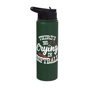 Theres No Crying in camicia da softball Stainless Steel Insulated Water Bottle