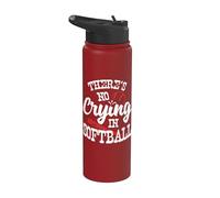 Theres No Crying in camicia da softball Stainless Steel Insulated Water Bottle