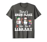 Theres Snow Place Like The Library Divertente Bibliotecario Natale Maglietta