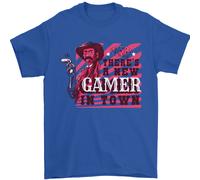 Theres Un Nuovo Gamer IN Città Gioco Uomo T-Shirt 100% Cotone