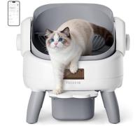 Thereye Lettiera Automatica Senza Coperchio, 11 Sensori Sicurezza, App Wi-Fi 2,4GHz, Vano Rifiuti 10L Anti-Odore Silenzioso, Garanzia 2 Anni Sola Sostituzione per Gatti Piccoli e Medi