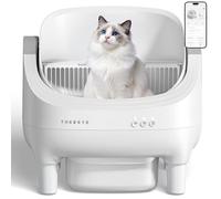 Thereye Lettiera Gatto Autopulente, Lettiera Automatica Per Gatti con Controllo App, Sensore di Sicurezza, Anti-Odore, Contenitore per Rifiuti da 10 L, per Gatto di Grandi/Più Gatti (3-30lb)