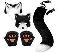 THERIAN CROED FOX COSTUME SET FUNCHE ORECCHI FOX E TAIAN PAWS THERIAN e Maschera per adulti bambini Play Run Play, White Black