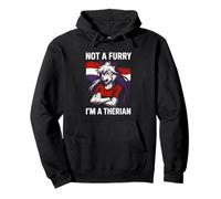 Therian Pride non un lupo carino peloso LGBTQ Felpa con Cappuccio