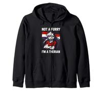 Therian Pride non un lupo carino peloso LGBTQ Felpa con Cappuccio