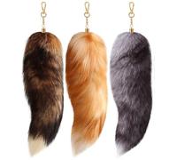 Therian Tail - Coda di volpe Therian Therian 40 cm con chiusura | Coda Therian soffice e fluffy | Portachiavi per cosplay e donne adulti borsa backpack, giocattolo per bambini e gatti., 3 pezzi., 0