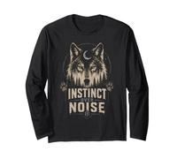 Therian Wolf Instinct Over Noise Moon Nature Amante Maglia a Manica