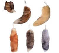 Theriantail Giant Foxtail Keychain,tail Mao,con Coda Di Volpe In Pelliccia,5 Pezzi Therian Tail Portachiavi,Coda Pelosa Pollici,Portachiavi Coda Soffice Moda,Clip Di Coda Per Il Giocattol Cosplay