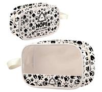 Therianthrope Borsa per il trucco trasparente con simbolo Therianthrope Regali Nope Not a Furry Not The Same Thing Therianthrope Pride Zipper Bag, No, non chiaro2