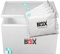 THERM BOX Scatola in polistirolo da 61 W con 5 pile per frigo, 61, 5 l, interno: 53 x 33 x 34 cm, contenitore termico riutilizzabile, bianco (100159-5c)