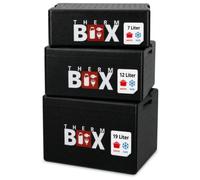 THERM BOX Set di 3 contenitori termici 7B, 12B, 19B, interno lunghezza 33,5 x larghezza 23,5 cm, altezza interna 9/15/27 cm, spessore parete 3 cm, contenitore termico in polistirolo, riutilizzabile
