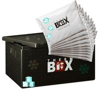 THERM BOX Styroporbox B80 con 10x batterie refrigeranti, 80L, scatola termica interna: 62,5x42,5x32cm, scatola di trasporto riutilizzabile per E3