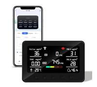 Therm La Mode CF-30 Monitor di qualità dell'aria per interni per polline, CO2, PM2.5, PM1.0, TVOC, temperatura, umidità, atmosferico con ampio display LCD, app per configurazione e cronologia dati