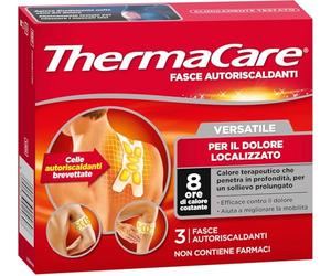 ThermaCare Versatile, 3 Fasce Autoriscaldanti per Dolore Localizzato su Schiena, Braccia e Gambe, 8 Ore di Calore Costante, Sollievo fino a 16 Ore, Cerotti Riscaldanti Monouso Senza Farmaci