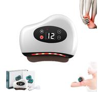 Thermaedge Plantar Fasciitis Tool-12-Level Heated Gua Sha Red Bianstone Base,Thermaedge Foot Scraper For Muscle Tension,Wireless Lightweight Long-Lasting For Feet Calves Neck Shoulders Back (White)