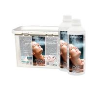 Thermal Bath Set Ossigeno Attivo 1,2 KG + Aqua Natural 2 LT (1+1 pz), Ossigeno Attivo in Pastiglie da 20 gr e Acqua Termale Inodore, Ideale per Piscina e Idromassaggio