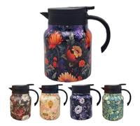 Thermal Coffee Caraffa - 1000 ml in acciaio floreale con manico in PP