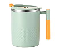 Thermal Coffee Mug, Insulated Travel Cup, Double Wall Stainless Tumbler, Heat Retention Drink Container, Stainless Steel Beverage Holder with Lid Handle for Coffee Juice Ice Water Daily Use 12x8.5cm