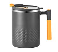 Thermal Coffee Mug, Insulated Travel Cup, Double Wall Stainless Tumbler, Heat Retention Drink Container, Stainless Steel Beverage Holder with Lid Handle for Coffee Juice Ice Water Daily Use 12x8.5cm