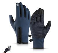 Thermal Gloves Men Ultimate Waterproof & Windproof Thermal Gloves, Touch Screen Non-Slip for Winter Outdoor Sports (Blue)