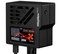 Thermal Grizzly WireView Pro II GPU Black Wired - Dispositivo di monitoraggio GPU 12V-2x6 PCIe Display della temperatura della tensione corrente, registrazione dati per pin, cavo da 15,7", custodia in