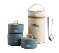 Thermal Lunch Box - Stackable Insulated Lunchs Box,insulated Food Container With Foldable Fork, Portable Food Container With Lunch Bag, Leakproof Stainless Steel Stackable Foods Storage Containers For