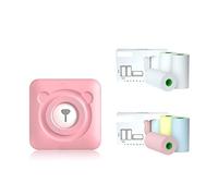 Thermal Photo Printer Wireless Portable Label Maker Barcode Sticker (Color: Pink 6 Paper)