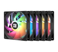 Thermalright CPU TL-C12C-S X5, ventola nera per PC a velocità 1550 giri/min, raffreddamento del computer da 120 mm, ventola di controllo PWM per chassis e raffreddamento a(5 pezzi)