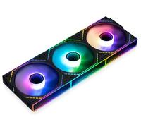 Thermalright TL-M12QR-S X3 Ventole per case PC da 120 mm con pale invertite, flusso d'aria a 1500 giri/minuto, illuminazione ARGB a catena, effetto specchio infinito, confezione da 3
