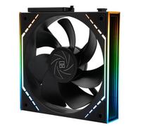 Thermalright TL-M12QR - Ventola per CPU da 120 mm, connettore PWM, raffreddamento silenzioso per computer con cuscinetto S-FDB, ventola per PC con effetto luce a specchio ARGB, silenziosa, nero