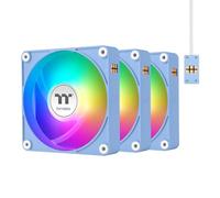 Thermaltake CT140 EX ARGB Reverse PC Ventola di raffreddamento HydrangeaBlue, confezione da 3 ventole, connessione magnetica, sincronizzazione scheda madre 5 V, 16,8 milioni di colori 9 LED