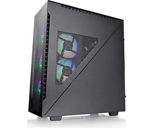 Thermaltake Divider 500 TG Black Color ARGB ATX Mid Tower Tempered Glass Computer Case with 3 120mm 5V ARGB Front Fans + 1 120mm Standard Rear Fan + 2 Symmetrical Triangular Panels CA-1T4-00M1WN-01