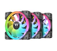 Thermaltake SWAFAN EX 14 - Ventola di raffreddamento per PC RGB, confezione da 3, 500~2000 giri/min, connessione magnetica, lame reversibili, controller incluso, CL-F144-PL14SW-A, 140 mm, nero