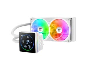 Thermaltake TH240-S V3 ARGB CPU Liquid Cooler; Intel/AMD; 1x240mm 500~2500rpm Single Frame ARGB Fan; 4.9 pollici Codice Segmento LCD; Testa della pompa girevole; Software LCD segmento TT; Neve