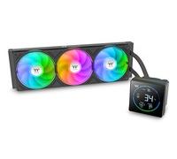 Thermaltake TH360-S V3 ARGB | Raffreddamento ad acqua all-in-one | Display LCD a segmento da 3,95" | Testa della pompa rotabile | ventola a telaio singolo, nero