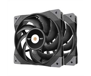 Thermaltake TOUGHFAN 14 Nero PWM 500~2000rpm controllato ad alta pressione statica 140 mm ventola per radiatore circolare con sistema di raffreddamento anti-vibrazione, (2 ventole) CL-F085-PL14BL-A