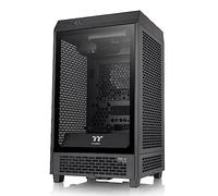 Thermaltake Tower 200 Mini-ITX case per computer, 2 ventole CT140 preinstallate da 140 mm, supporta GPU lunghezza fino a 380 mm, CA-1X9-00S1WN-00, nero