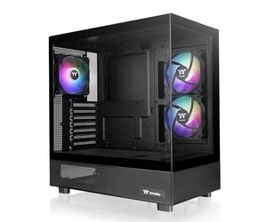 Thermaltake View 270 Plus TG ARGB Black Mid Tower E-ATX Custodia; 3 x 120 mm ARGB Ventole incluse; Supporto radiatore fino a 360 mm; doppio pannello frontale e laterale in vetro temperato;