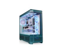 Thermaltake View 600 TG | Full Tower E-ATX | Design panoramico con 4 pannelli in vetro temperato | Compatibile con radiatori fino a 420 mm e 10 ventole da 140 mm | Blu-verde Teal