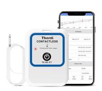 ThermElc TE-B2 ET Data logger di temperatura sonda esterna, sensore di temperatura in acciaio impermeabile, raccolta dati tramite app e grafici multi-dispositivo, ideale per terrari e acquari