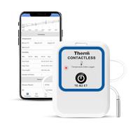 ThermElc TE-B2 ET Registratore di dati di temperatura Bluetooth con sonda esterna, conforme alla norma EN12830, report PDF/CSV, calcolo MKT, registratore di studi clinici wireless riutilizzabile