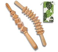 Thermikoa Kit in legno per massaggi corpo con rullo anticellulite curvo e rullo a cubi per la mobilitazione del grasso profondo - Massaggiatori in legno-legno massaggi kit