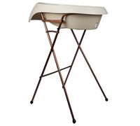 THERMOBABY - Kit Vasca da bagno - Wave - Vasca, Piede in rame e Tubo di scarico - Pieghevole e stabile - Made in Europe - Beige