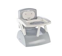 THERMOBABY - Rialzo per sedia 2 in 1 - Modulabile Poltrona - Bambini - Tavoletta rimovibile - Chiusura intelligente - Imbracature a 3 punti - Da 6 mesi - Fino a 15 kg - Made in France - Grigio Charme
