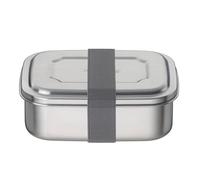 THERMOcafé by THERMOS TC Sandwich Box - Contenitore per il pranzo in acciaio inox con nastro in tessuto, per università, scuola e ufficio, lavabile in lavastoviglie e senza BPA