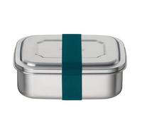 THERMOcafé by THERMOS TC Sandwich Box Teal 0,80 l, contenitore per il pane in acciaio inox con nastro in tessuto, per università, scuola e ufficio, lavabile in lavastoviglie e senza BPA